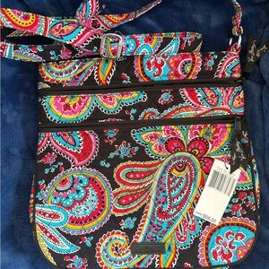 NWT Vera Bradley Paisley Crossbody Bag with Quilted Fabric